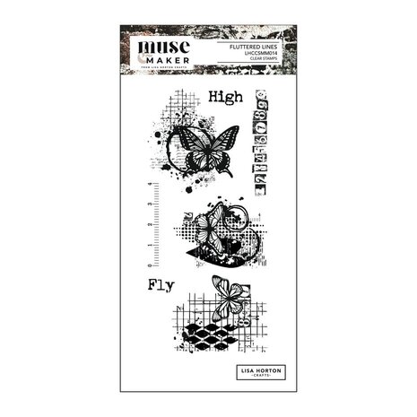 Lisa Horton Crafts - Muse Maker - Fluttered Lines Clear Stamps