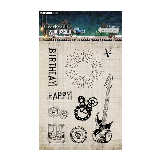 Studio Light - Gearhead's Workshop - CLearstamps Gears and Guitar 