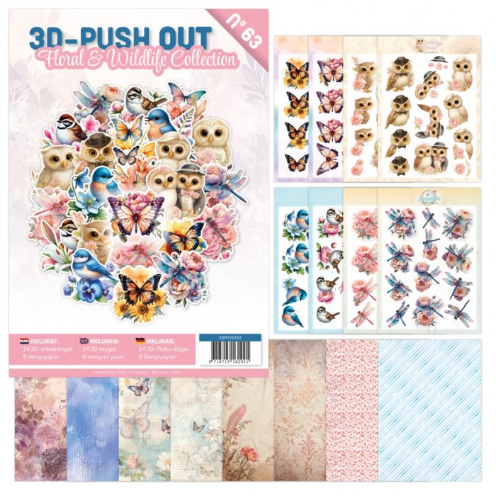 3D Push Out Book 63 - Floral & Wildlife Collection
