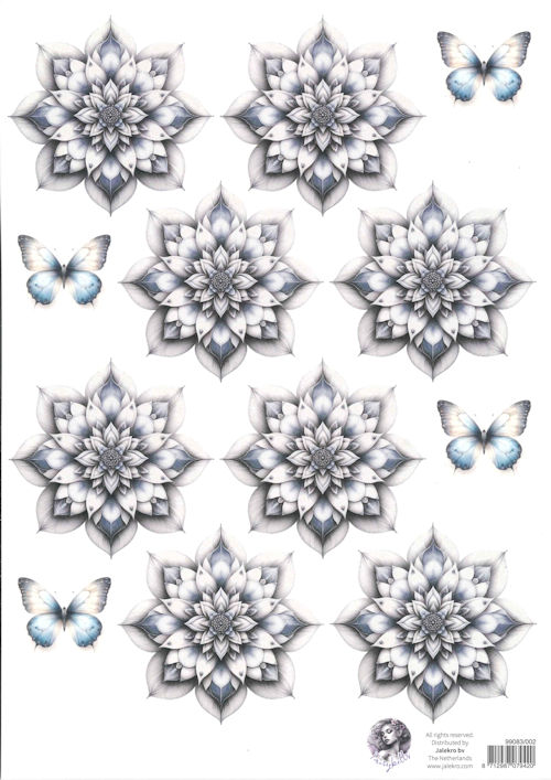 Fairybells combi knipvel voor pop-up en decoupage - Blauw A