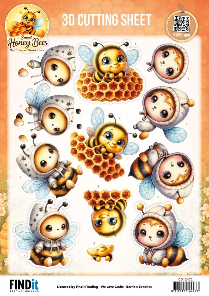 Berries Beauties - Sweet Honey Bees - 3D knipvel Honeycomb Friends