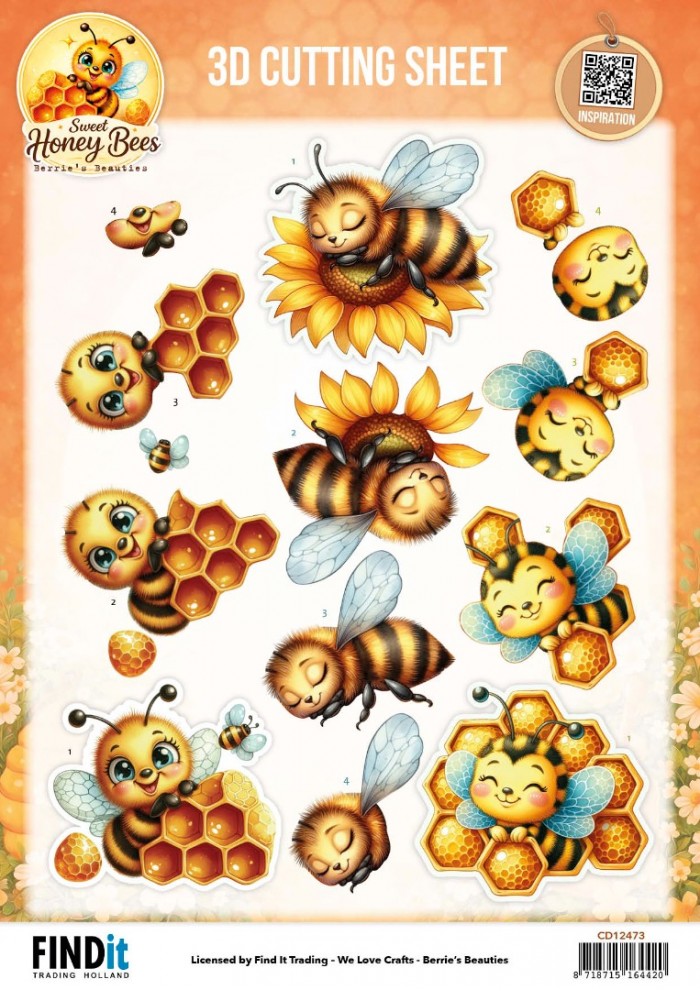 Berries Beauties - Sweet Honey Bees - 3D knipvel  Golden Garden