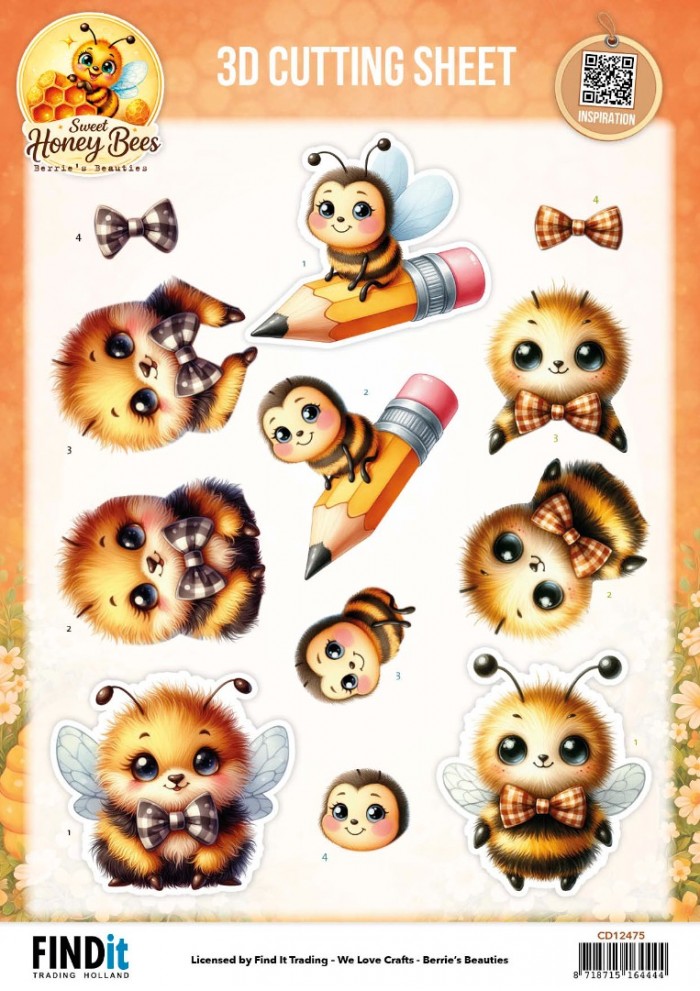 Berries Beauties - Sweet Honey Bees - 3D knipvel Little Buzzers