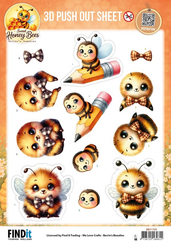 Berries Beauties - Sweet Honey Bees - 3D Push Out Little Buzzers