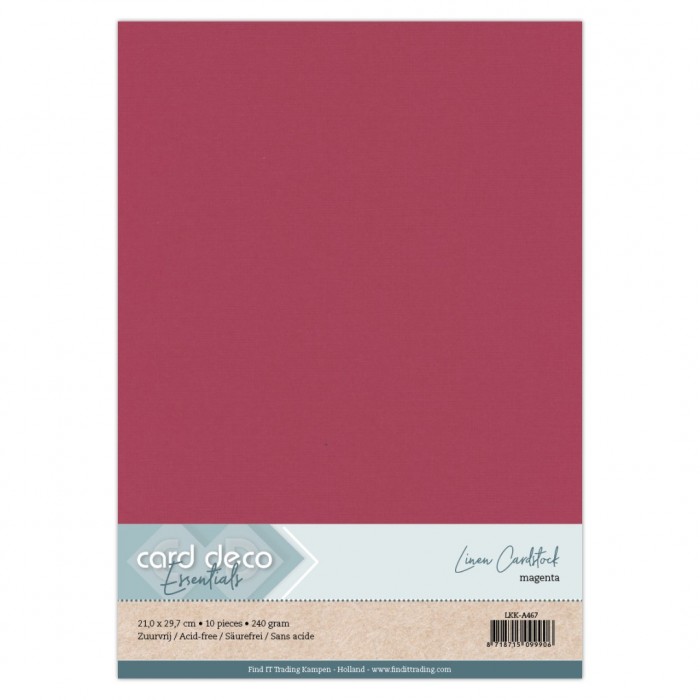 Card Deco Essentials - Linnenkarton A4 - Magenta 67