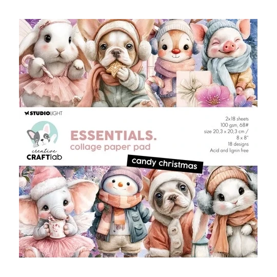 Studio Light - Essentials Collage Paper Pad - candy Christmas