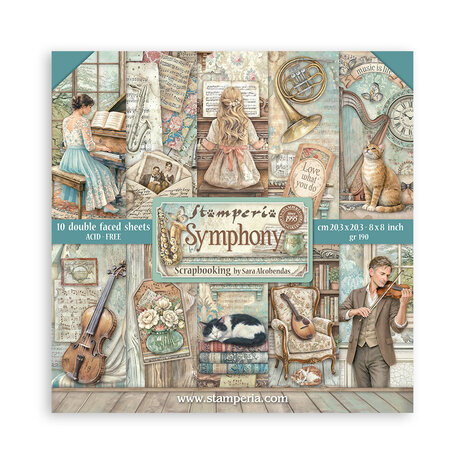 Stamperia - Symphony - Paperpack 20,3x20,3cm