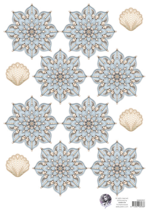 Fairybells combi knipvel voor pop-up en decoupage - zee blauw A