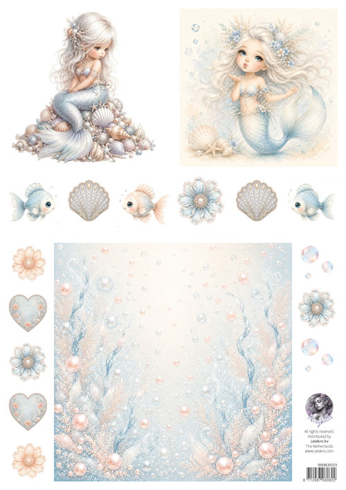 Fairybells combi knipvel voor pop-up en decoupage - zee blauw B
