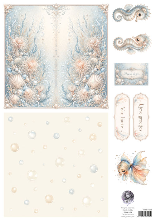 Fairybells combi knipvel voor pop-up en decoupage - zee blauw C