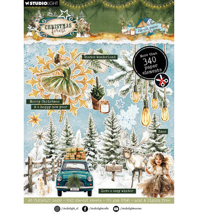 Studio Light - Christmas Forest - Die-cut paper pad Paper elements