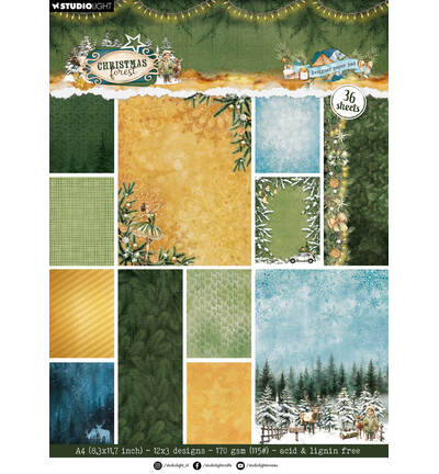Studio Light - Christmas Forest - Designer paper pad Background paper
