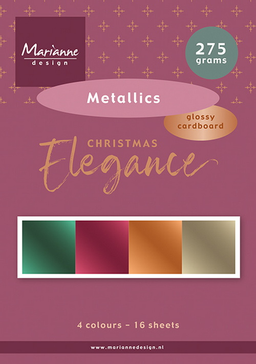 Marianne Design - Pretty Paper Bloc Christmas Elégance metallics A5