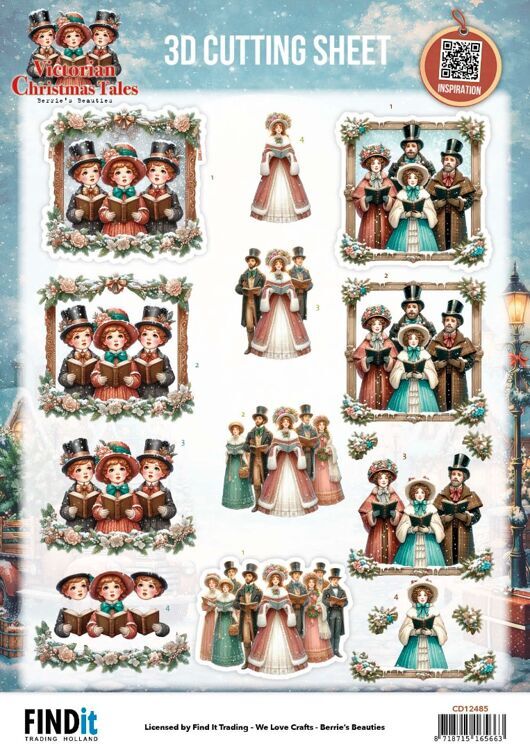 Berrie's Beauties - Victoriaan Christmas Tales - 3D knipvel - a Christmas Serenade
