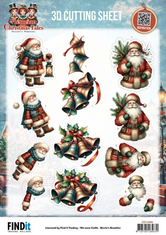 Berrie's Beauties - Victoriaan Christmas Tales - 3D knipvel - Timeless Christmas Bells