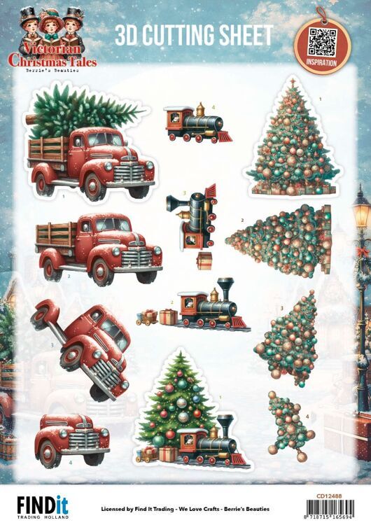 Berrie's Beauties - Victoriaan Christmas Tales - 3D knipvel - Underneath the Christmas Tree
