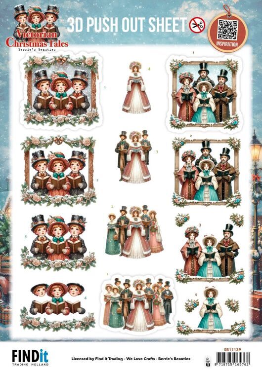 Berrie's Beauties - Victoriaan Christmas Tales - 3D Push Out - a Christmas Serenade