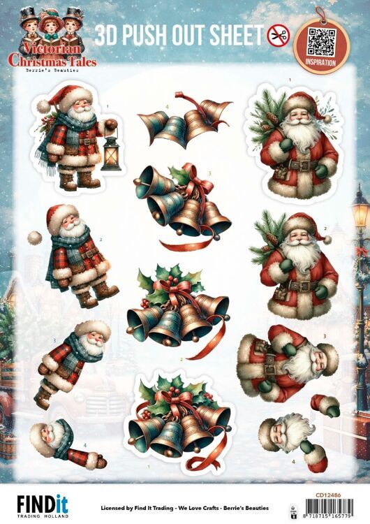 Berrie's Beauties - Victoriaan Christmas Tales - 3D Push Out - Timeless Christmas Bells