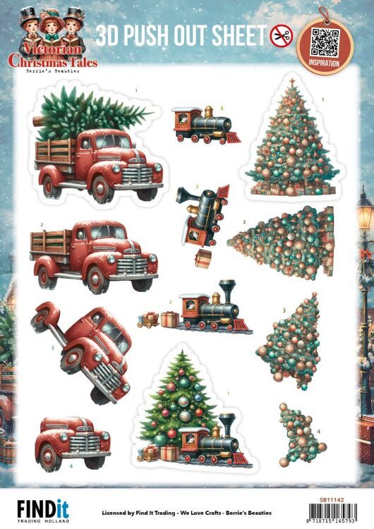 Berrie's Beauties - Victoriaan Christmas Tales - 3D Push Out - Underneath the Christmas Tree