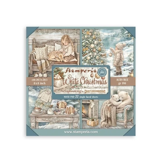 Stamperia - White Christmas - 20,3x20,3cm - MAXI