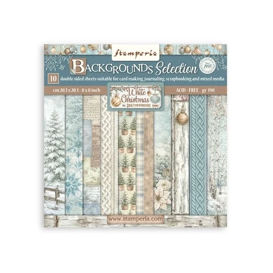 Stamperia - White Christmas - 20,3x20,3cm backgrounds