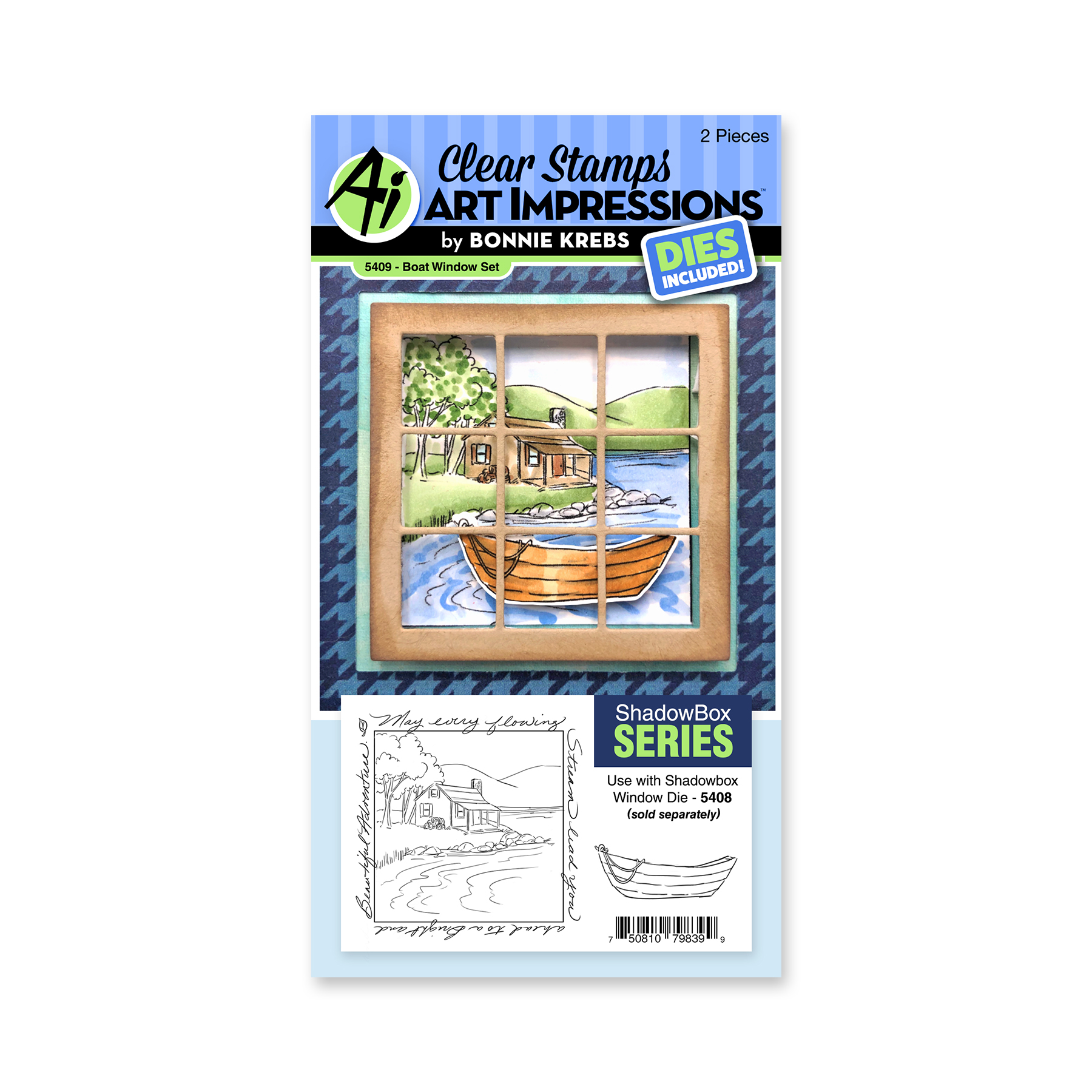 Art Impressions - Clear Stamp - Shadow Box Boat Window Set 5409