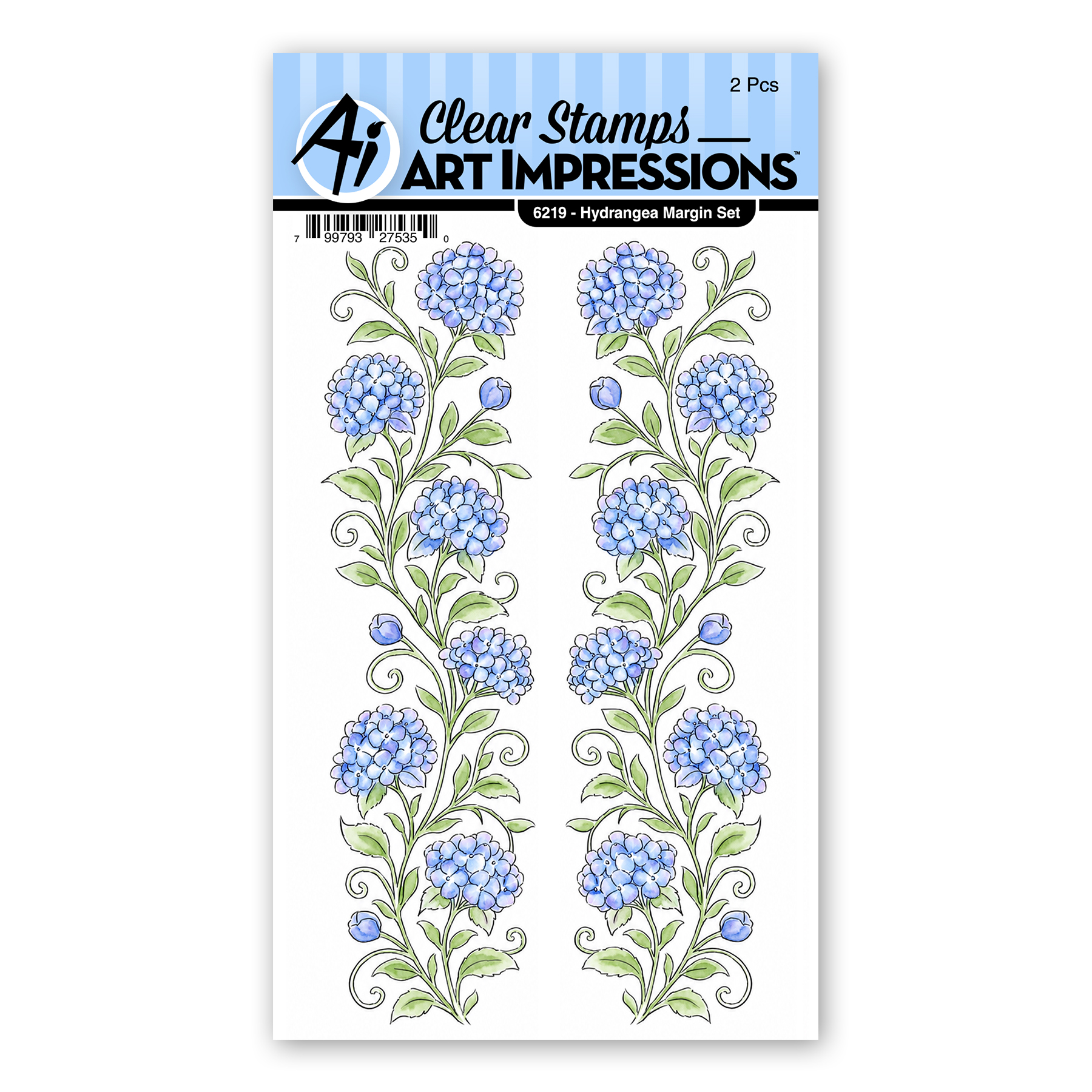 Art Impressions - Clear Stamp - Hydrangea Margin Set 6219