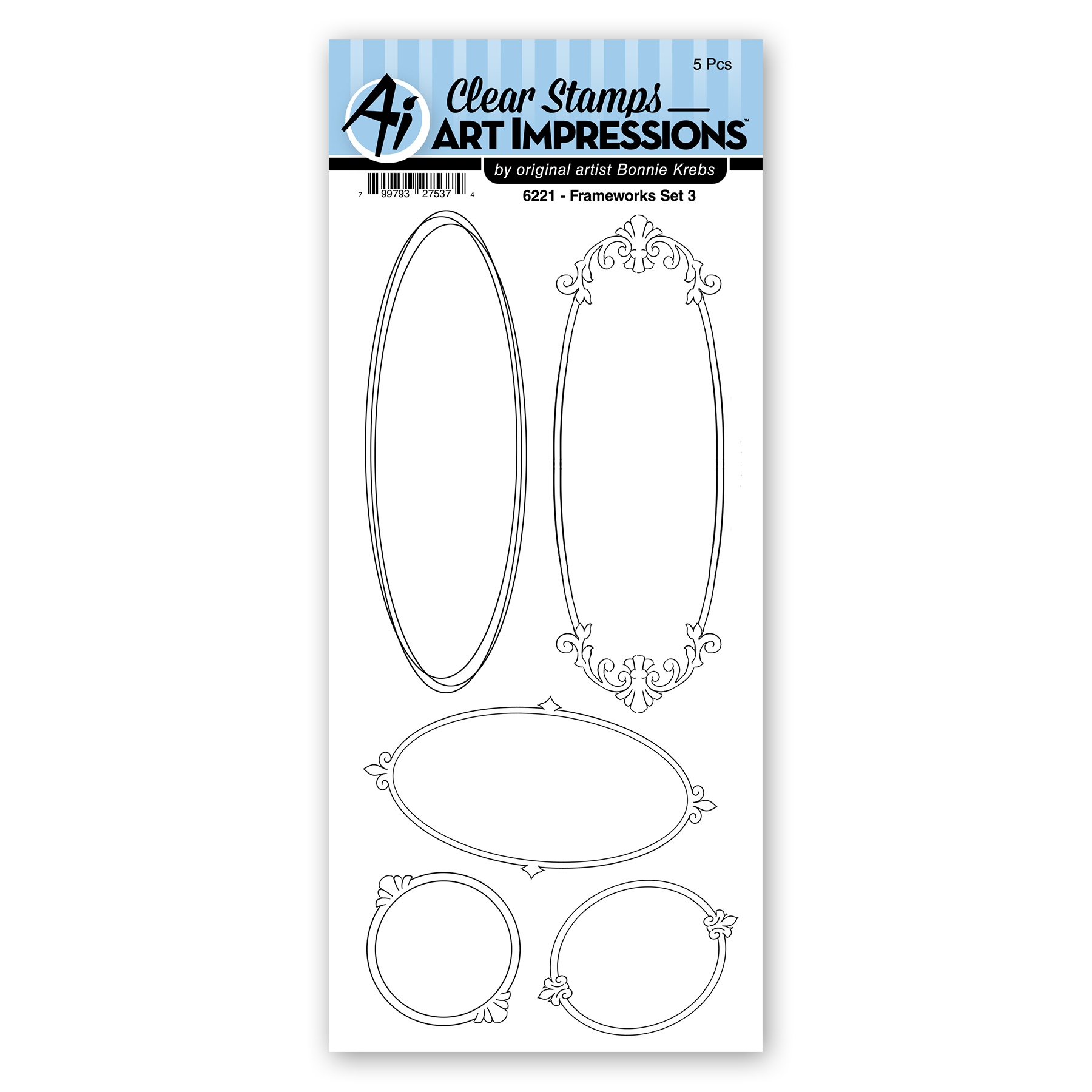 Art Impressions - Clear Stamp - Frameworks Set 3 - 6221