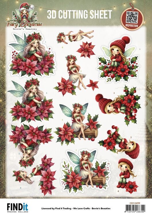 Berries Beauties - Fairy Christmas - 3D knipvel - Poinsettia