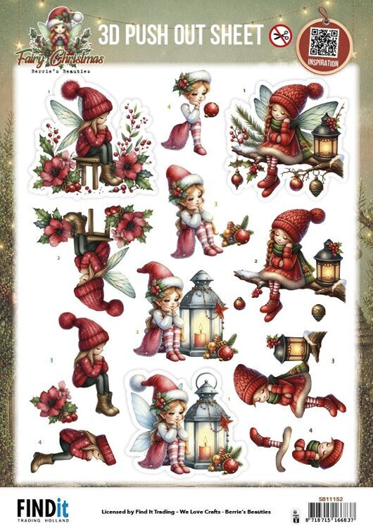 Berries Beauties - Fairy Christmas - 3D Push Out - A Little Sad