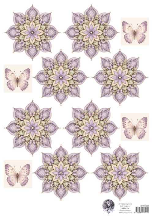 Fairybells combi knipvel pop-up en decoupage - Lavendel Bloem