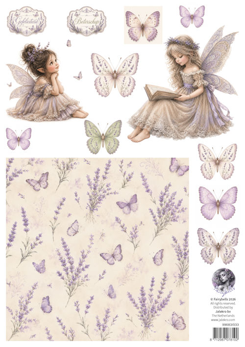 Fairybells - combi knipvel voor pop-up en decoupage - lavendel combi