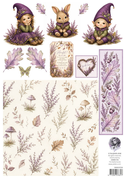 Fairybells - combi knipvel voor pop-up en decoupage - Heide combi