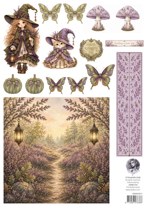 Fairybells - combi knipvel voor pop-up en decoupage - Heide combi