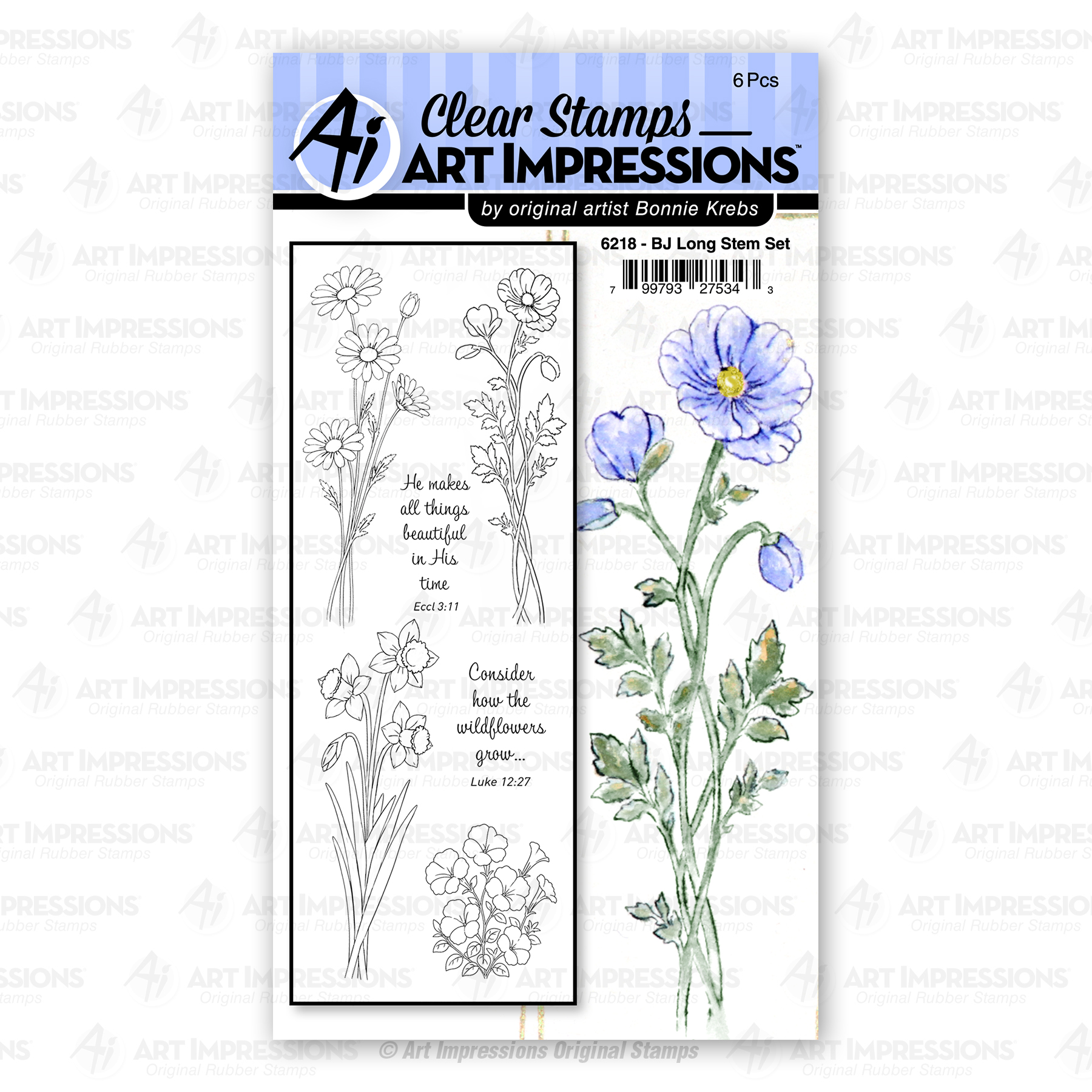 Art Impressions - BJ Long Stem Set 6218