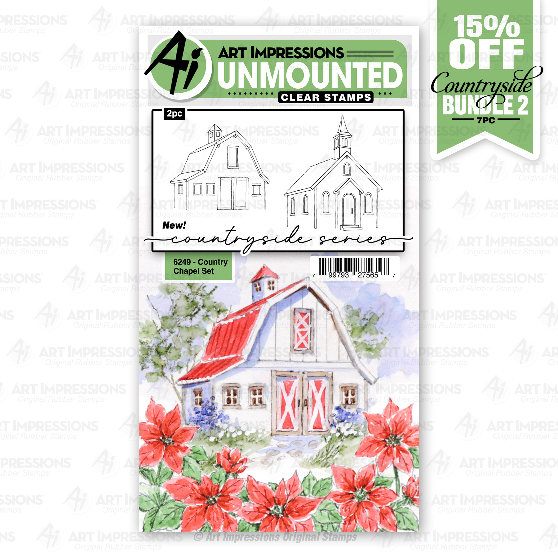 Art Impressions - Country Side series - Country Chapel Set 6249