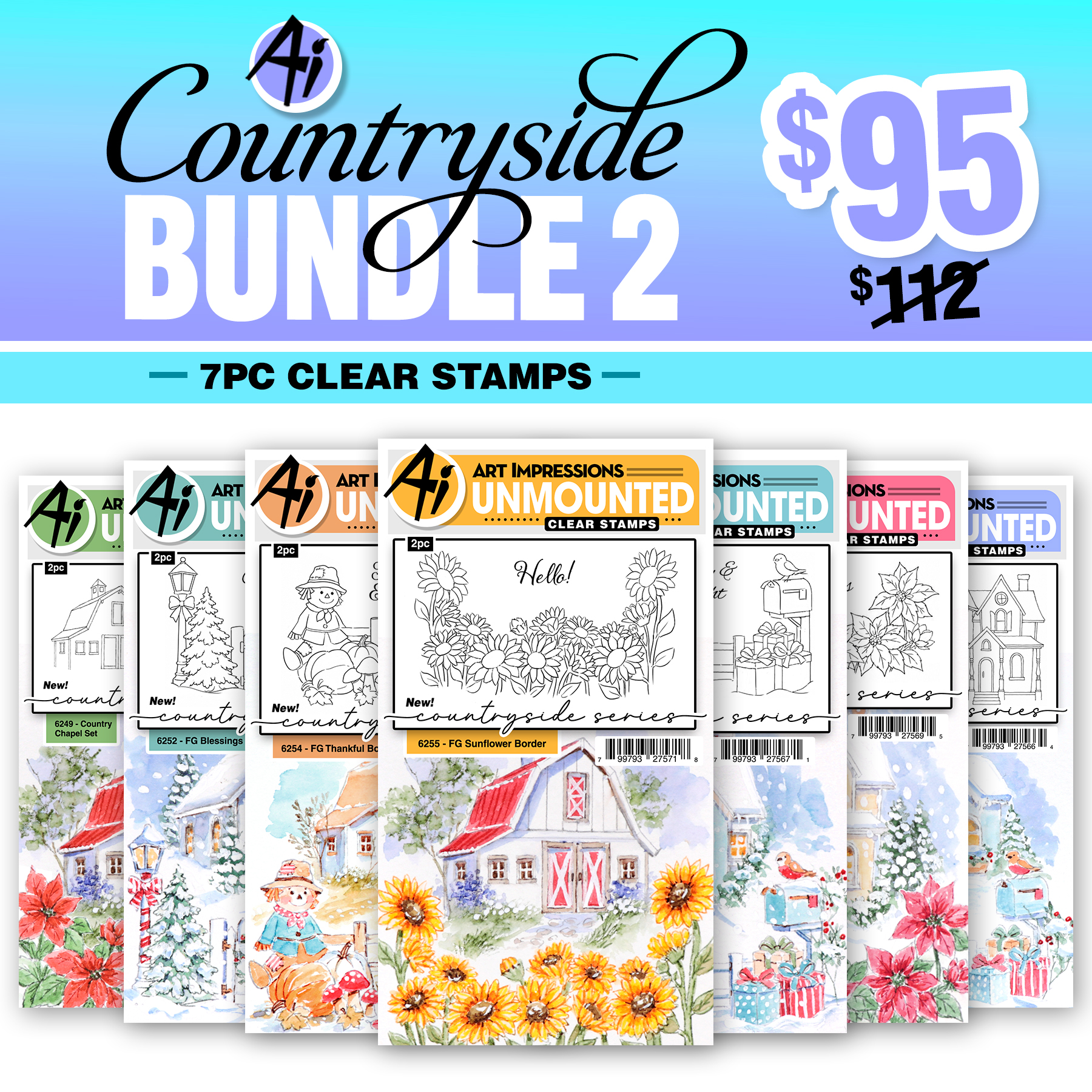 Art Impressions - Country Side series - Bundle 7 stuks 
