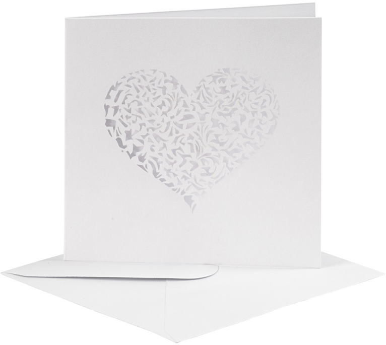 CC Kaarten & Enveloppen 13,5x13,5 cm Wit 5 stuks