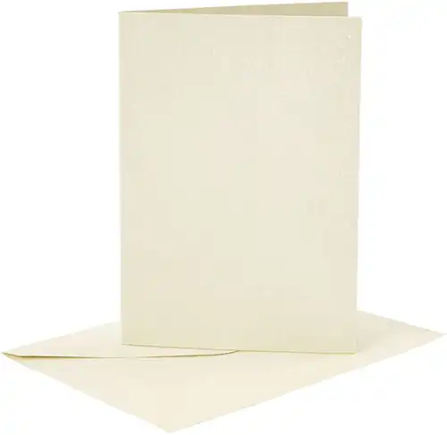 CC Kaarten & Enveloppen Parelmoer 10,5x15 cm Off-White 4 stuks