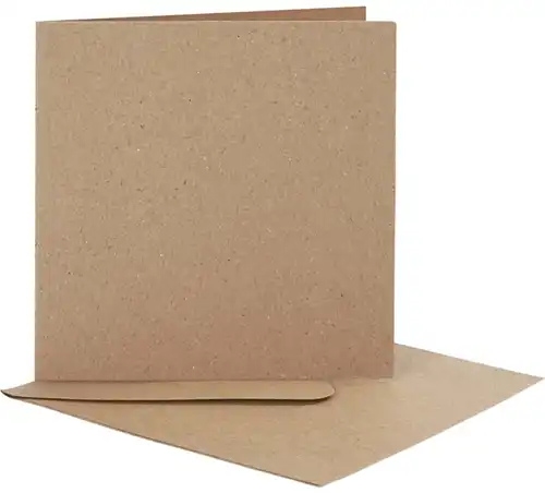 CC Kaarten & Enveloppen 12,5x12,5 cm Naturel 10 stuks