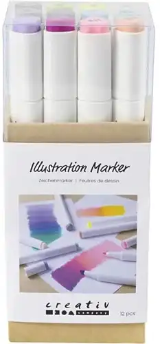 CC Alcoholmarker Pastelkleuren, 12 stuk