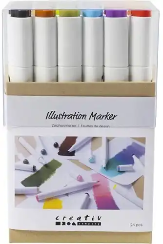 CC Alcoholmarker Pastelkleuren, 24 Stuk