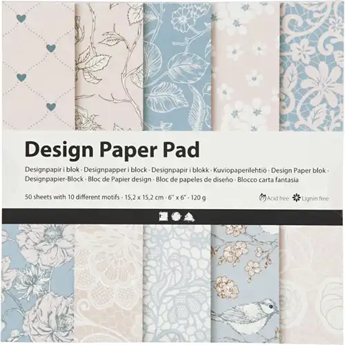 CC Design Papier Blok 15,2x15,2 cm 50 vel