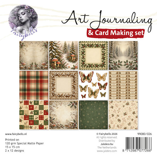 Fairybells - Art Journaling & Card Making Set Kerst rood - groen