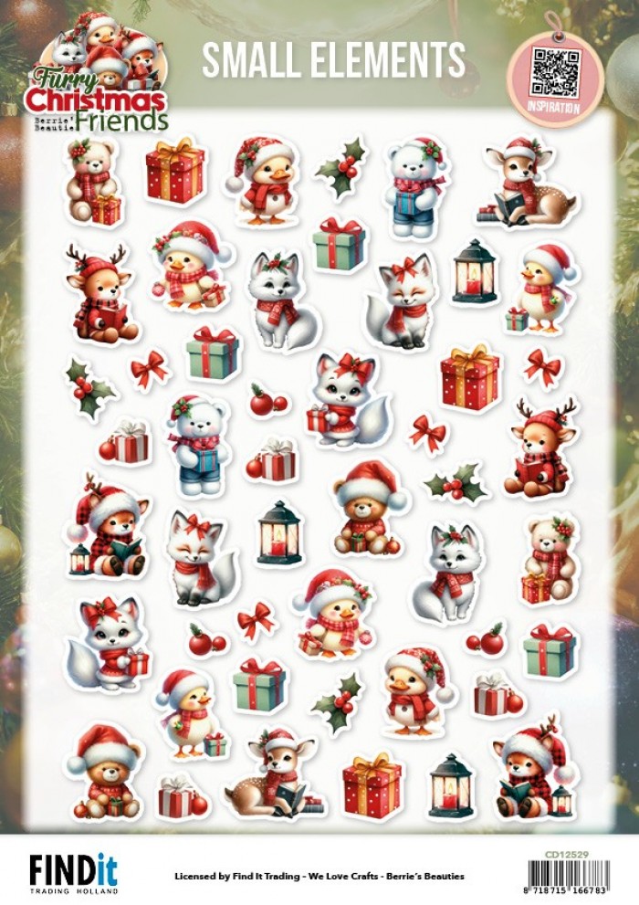Berries Beauties - Furry Christmas Friends - knipvel small elements