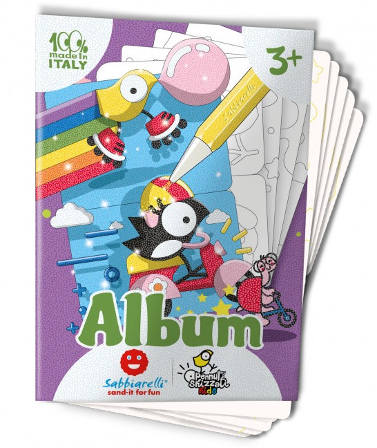 Sabbiarelli Zandschilderen Album Kleine Vriendjes 7 stuks