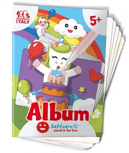 Sabbiarelli Zandschilderen Album Eenhoorns 5 stuks