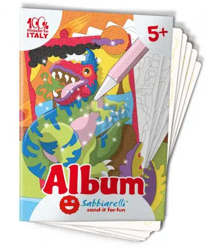Sabbiarelli Zandschilderen Album Dinos 5 stuks