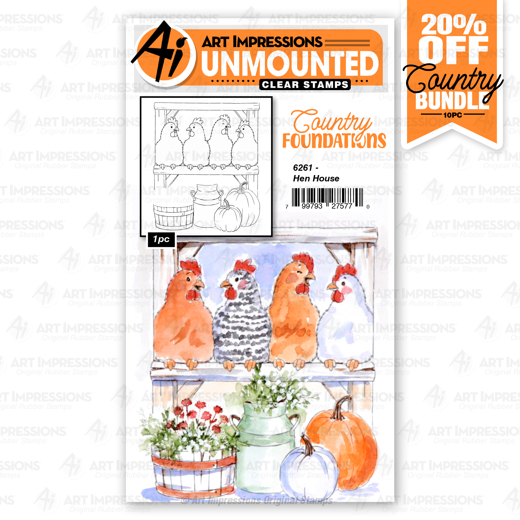 Art Impressions - Country Foundations - Hen House 6261