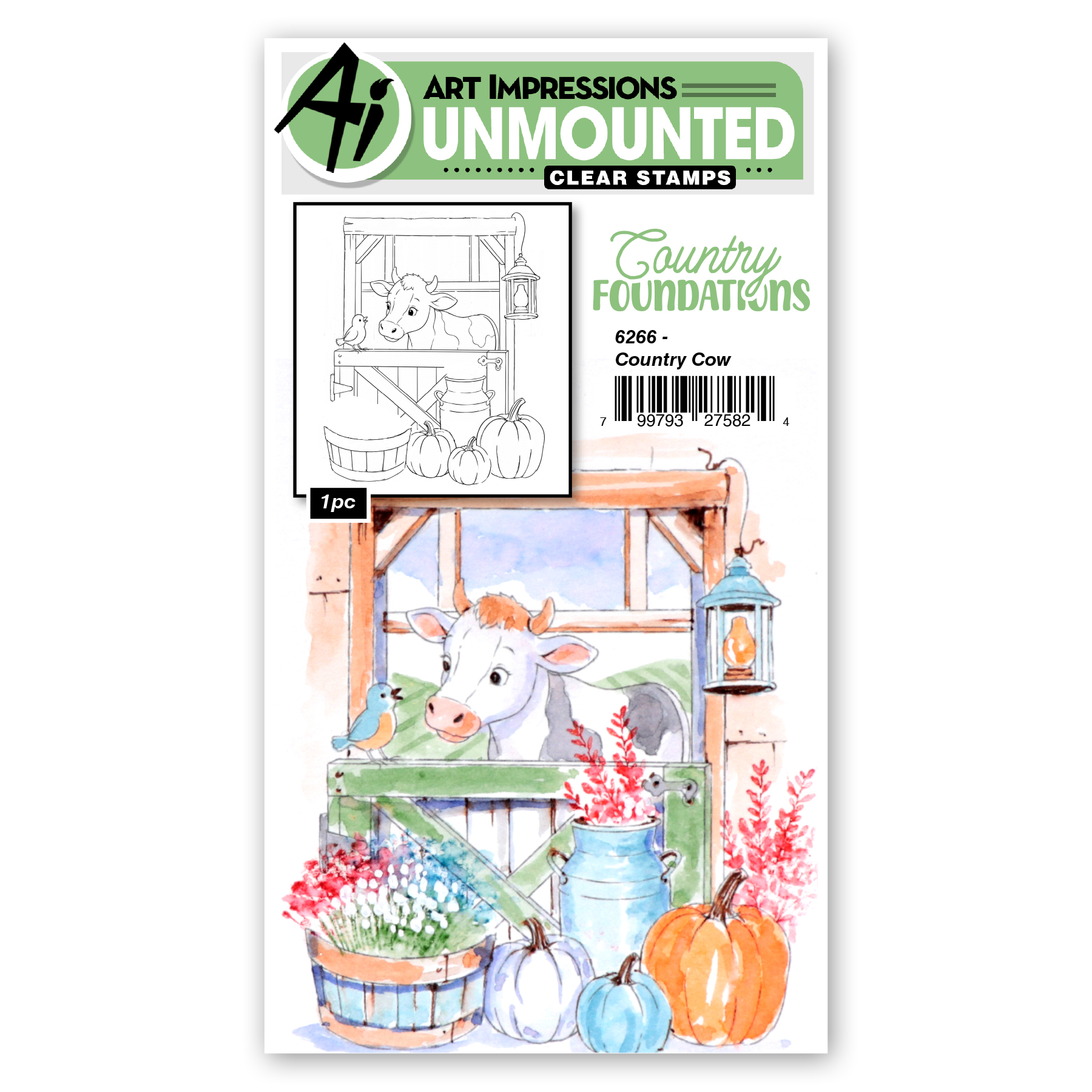 Art Impressions - Country Foundations - Country Cow 6266